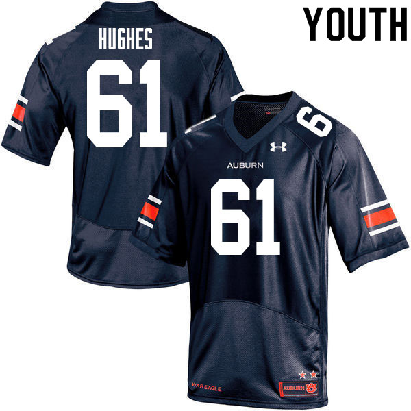 Auburn Tigers Youth Reed Hughes #61 Navy Under Armour Stitched College 2020 NCAA Authentic Football Jersey MRR1774FW